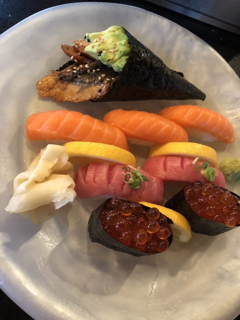 small plate of sushi
