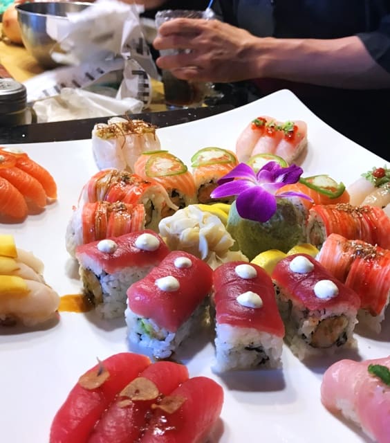 sushi plate presentation